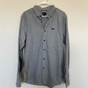 RVCA Gray Casual Button Down Shirt